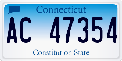 CT license plate AC47354
