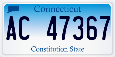 CT license plate AC47367