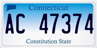 CT license plate AC47374