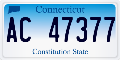 CT license plate AC47377