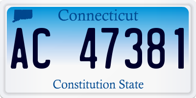 CT license plate AC47381