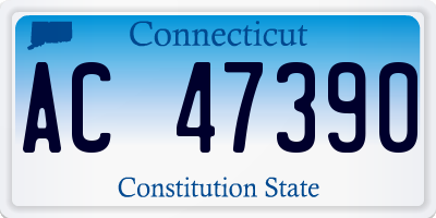 CT license plate AC47390