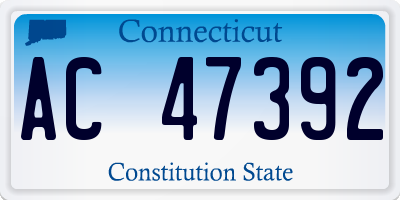 CT license plate AC47392