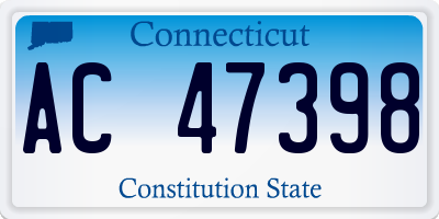 CT license plate AC47398