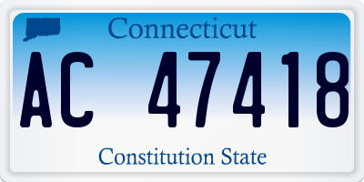 CT license plate AC47418