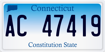 CT license plate AC47419
