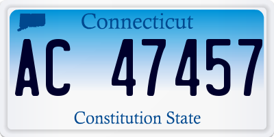 CT license plate AC47457