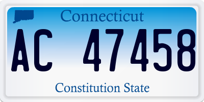CT license plate AC47458