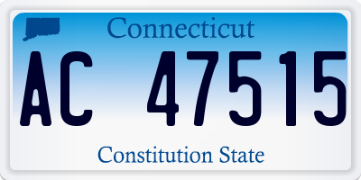 CT license plate AC47515