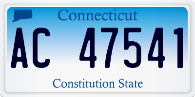 CT license plate AC47541