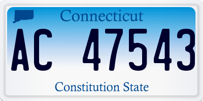 CT license plate AC47543