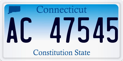 CT license plate AC47545