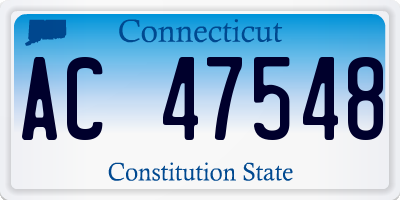 CT license plate AC47548