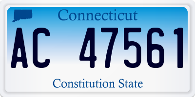 CT license plate AC47561