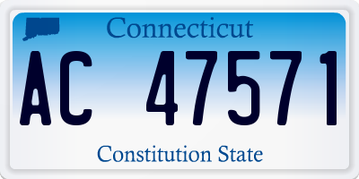 CT license plate AC47571