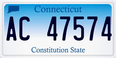 CT license plate AC47574