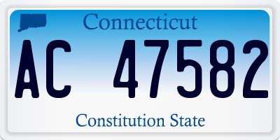 CT license plate AC47582