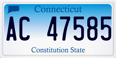 CT license plate AC47585