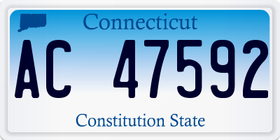 CT license plate AC47592