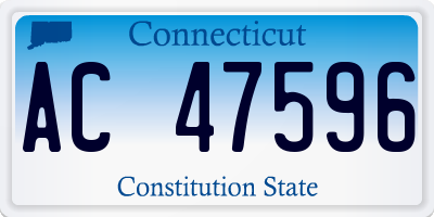 CT license plate AC47596