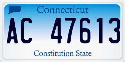 CT license plate AC47613