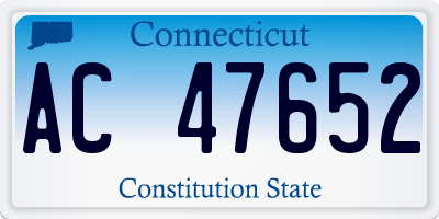 CT license plate AC47652