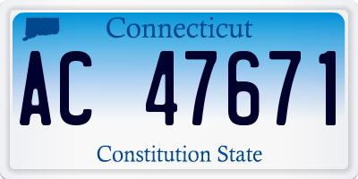 CT license plate AC47671
