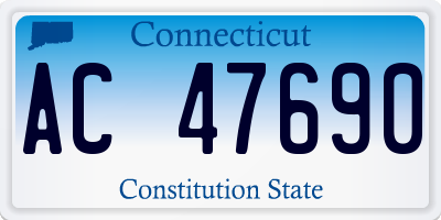 CT license plate AC47690