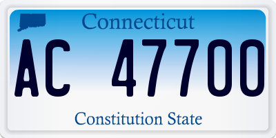 CT license plate AC47700