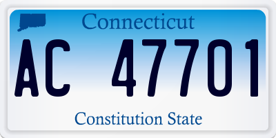 CT license plate AC47701