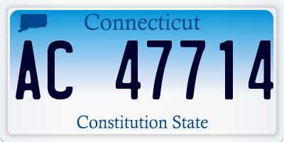 CT license plate AC47714