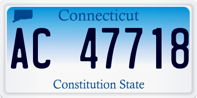 CT license plate AC47718