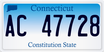 CT license plate AC47728