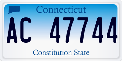 CT license plate AC47744