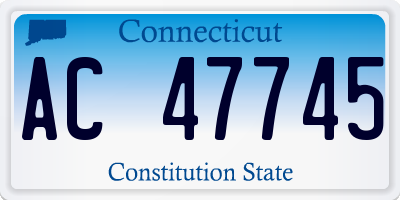 CT license plate AC47745