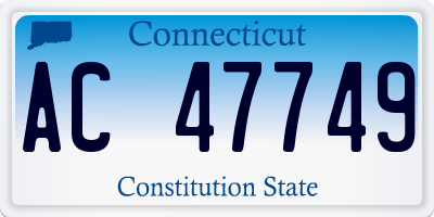 CT license plate AC47749