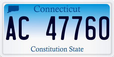 CT license plate AC47760