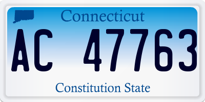 CT license plate AC47763