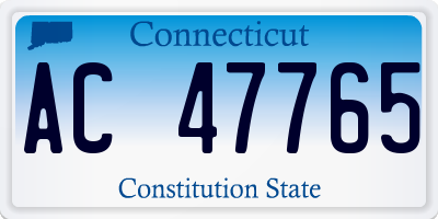 CT license plate AC47765