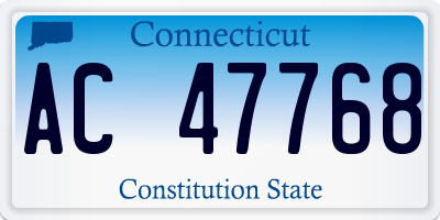 CT license plate AC47768