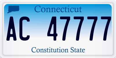 CT license plate AC47777