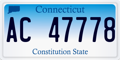 CT license plate AC47778