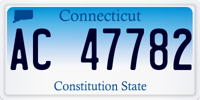CT license plate AC47782