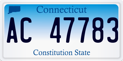 CT license plate AC47783