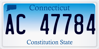 CT license plate AC47784