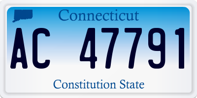 CT license plate AC47791