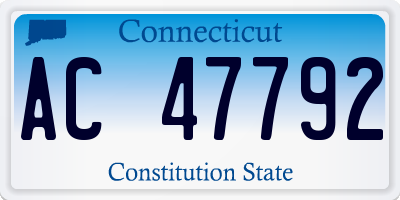 CT license plate AC47792