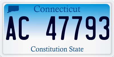 CT license plate AC47793