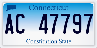 CT license plate AC47797