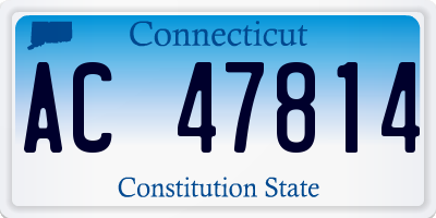 CT license plate AC47814
